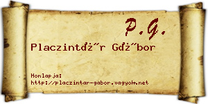 Placzintár Gábor névjegykártya
